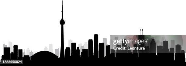 toronto (all buildings are complete and moveable) - toronto cityscape stock illustrations