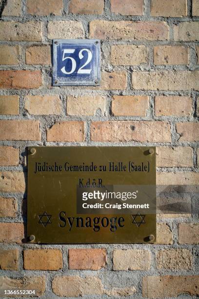 The Synagogue on Humbold Strasse, Halle , Germany on October 12th 2019. On October 9th, 2019 the 27-year-old right wing extremist Stephan Balliet,...
