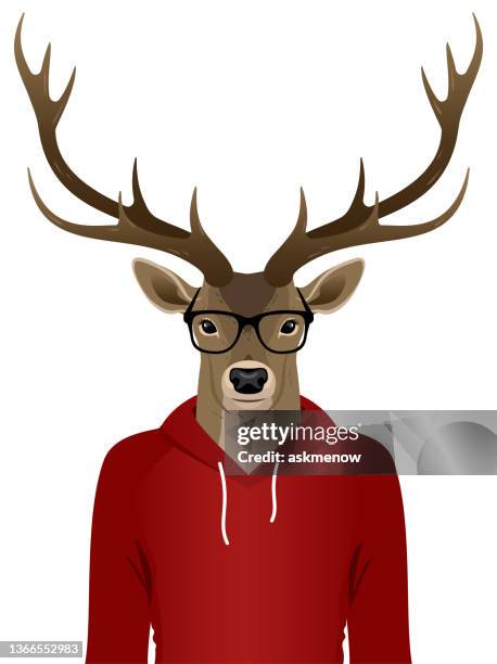 man with a deer head - man with animal head stock illustrations