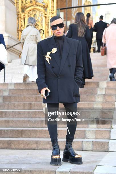 Olivier Rousteing attends the Schiaparelli Haute Couture Spring/Summer 2022 show as part of Paris Fashion Week on January 24, 2022 in Paris, France.