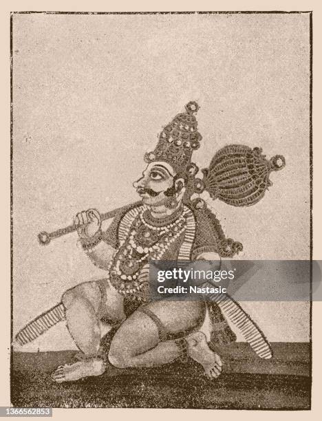 in hindu epic mahabharata, bhima is the second among the five pandavas - indian tour guide stock illustrations