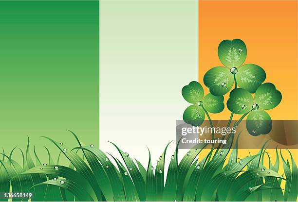 st. patrick's day - clover dew stock illustrations