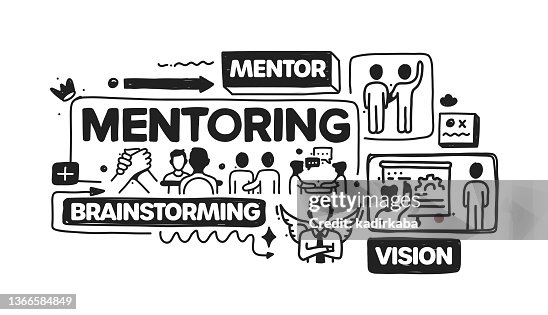 Mentoring object and elements. Vector doodle illustration collection. Hand drawn icon set or banner template Mentoring object and elements. Vector doodle illustration collection. Hand drawn icon set or banner template