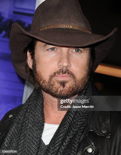 Singer Billy Ray Cyrus arrives at the premiere of Warner Bros. Pictures' "Joyful Noise" held at Grauman's Chinese Theatre on January 9, 2012 in...