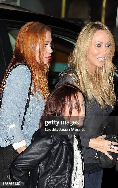 Noah Cyrus, Brandi Cyrus, Tish Cyrus and Billy Ray Cyrus arrive at the premiere of Warner Bros. Pictures' "Joyful Noise" held at Grauman's Chinese...