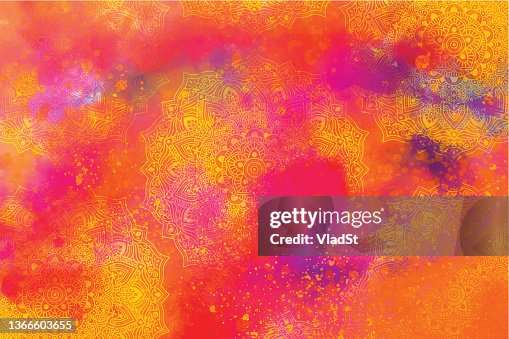 Holi Festival Burst of Colors Mandala Painted Spray Grunge Abstract Background Holi Festival Burst of Colors Mandala Painted Spray Grunge Abstract Background