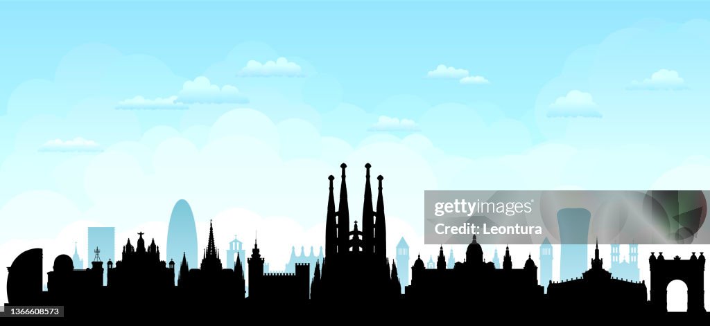 Barcelona Skyline (All Buildings Are Complete and Moveable)