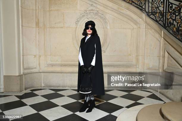 Isabelle Adjani attends the Dior Haute Couture Spring/Summer 2022 show as part of Paris Fashion Week on January 24, 2022 in Paris, France.