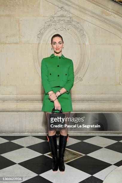 Chiara Ferragni attends the Dior Haute Couture Spring/Summer 2022 show as part of Paris Fashion Week on January 24, 2022 in Paris, France.