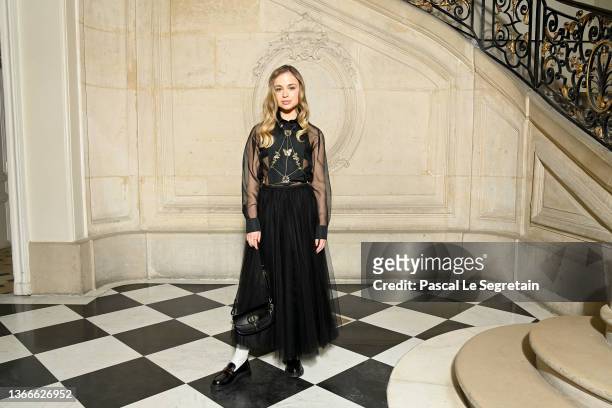 Amelia Windsor attends the Dior Haute Couture Spring/Summer 2022 show as part of Paris Fashion Week on January 24, 2022 in Paris, France.
