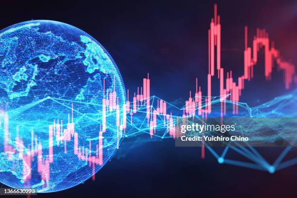 stock market graph and technology background - etf fotografías e imágenes de stock