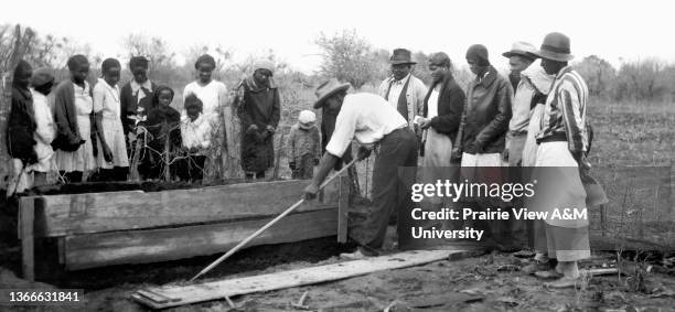 Seguin, Texas. Second View of Hot Bed Construction under the supervision of the extension service. S.T. Toney, Agent.