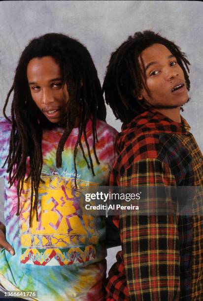 Musicians Ziggy Marley and Stephen Marley appear in a portrait taken on July 10, 1991 in New York City.