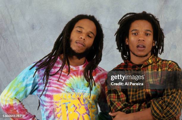 Musicians Ziggy Marley and Stephen Marley appear in a portrait taken on July 10, 1991 in New York City.