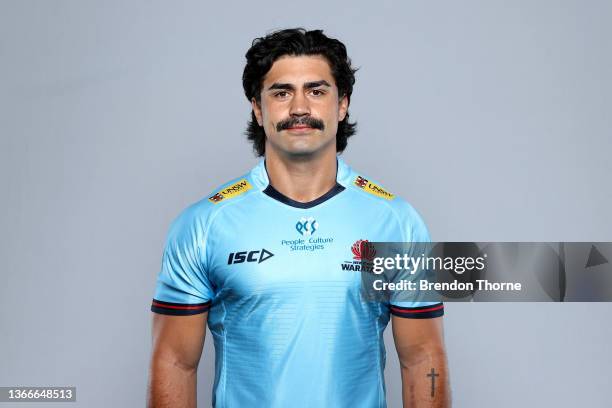 Charlie Gamble of the Waratahs poses during the NSW Waratahs Super Rugby 2022 headshots session at ARU HQ on January 19, 2022 in Sydney, Australia.