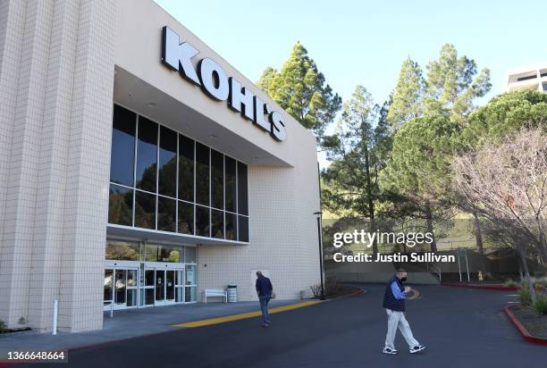 Customers enter a Kohl's store on January 24, 2022 in San Rafael, California. Retailer Kohl's has received an unsolicited $9 billion takeover offer...