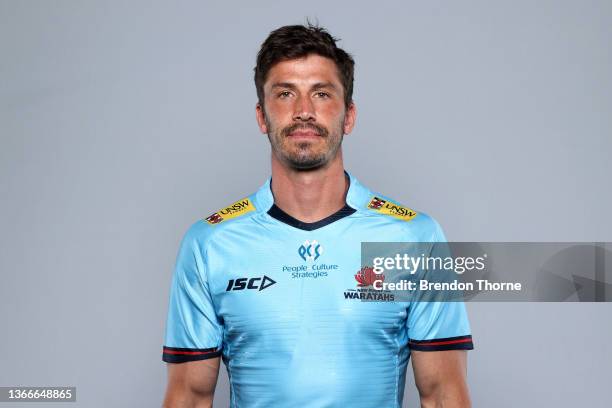 Jake Gordon of the Waratahs poses during the NSW Waratahs Super Rugby 2022 headshots session at ARU HQ on January 19, 2022 in Sydney, Australia.