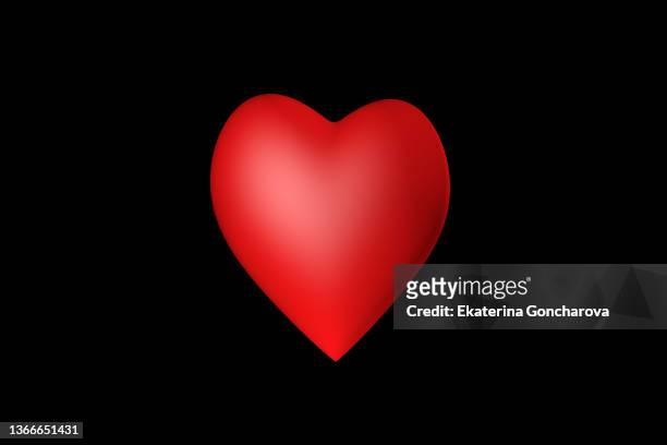 Symbol Of Love Red Heart On Black Background High-Res Stock Photo - Getty  Images