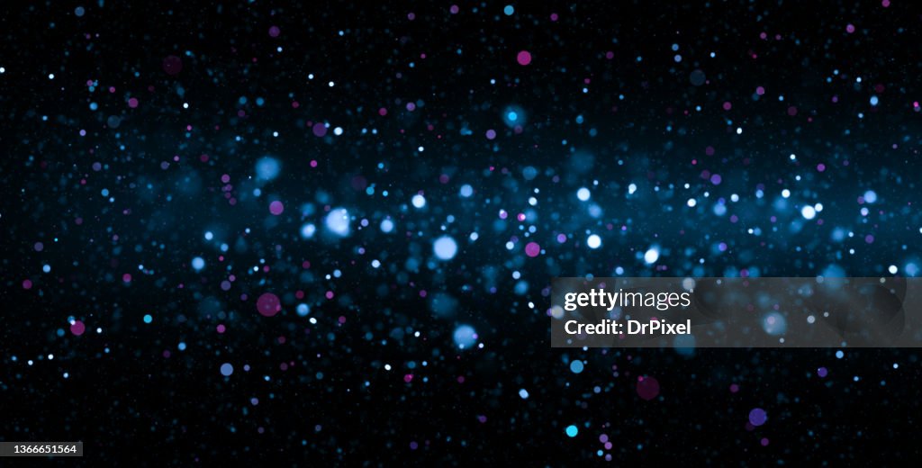 Defocused Blue Lights Abstract Background