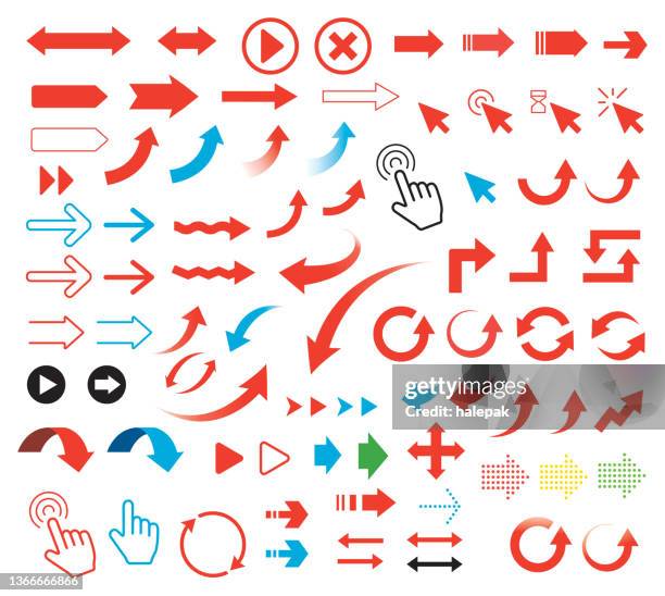 stockillustraties, clipart, cartoons en iconen met arrows - bent