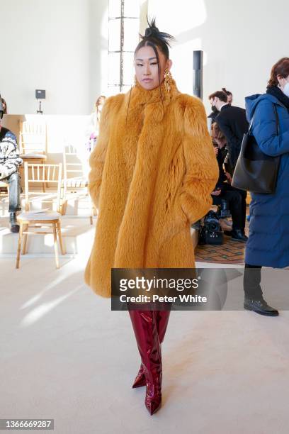 Jaime Xie attends the Schiaparelli Haute Couture Spring/Summer 2022 show as part of Paris Fashion Week on January 24, 2022 in Paris, France.