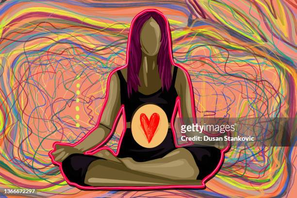yoga-atmung für schwangere - menschlicher bauch stock-grafiken, -clipart, -cartoons und -symbole
