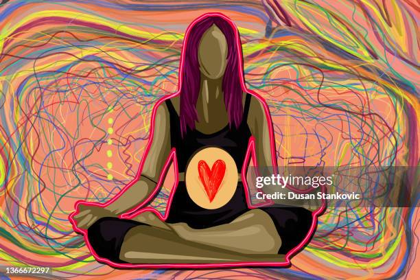 ilustraciones, imágenes clip art, dibujos animados e iconos de stock de respiración de yoga para mujeres embarazadas - yoga illustration