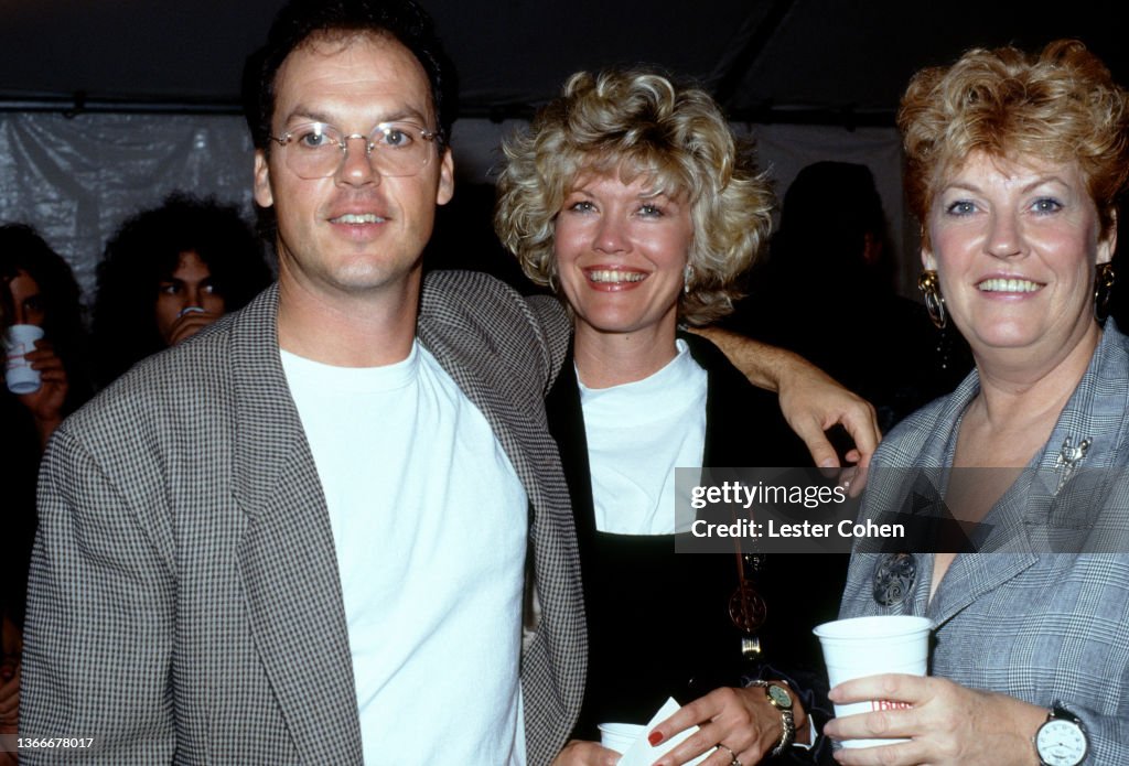 American actor Michael Keaton and wife American actress Caroline