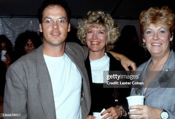 American actor Michael Keaton and wife American actress Caroline ...