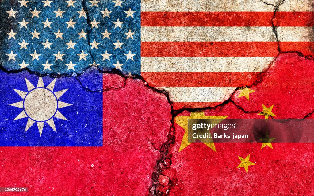 Grunge Flags Illustration Of Three Countries With Conflict And ...