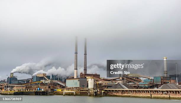 steel mill of tata steel unlimited in ijmuiden, the netherlands - tata steel stock pictures, royalty-free photos & images