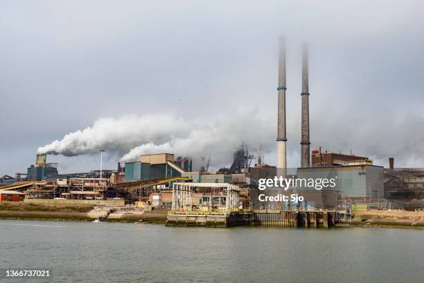 steel mill of tata steel unlimited in ijmuiden, the netherlands - tata steel stock pictures, royalty-free photos & images