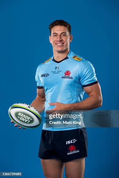 Mark Nawaqanitawase poses during the NSW Waratahs Super Rugby 2022 headshots session at Rugby HQ on January 19, 2022 in Sydney, Australia.