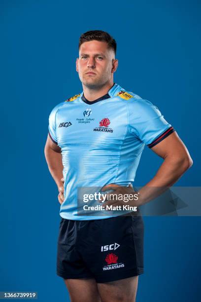 David Porecki poses during the NSW Waratahs Super Rugby 2022 headshots session at Rugby HQ on January 19, 2022 in Sydney, Australia.