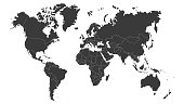 World map vector image isolated on white background.