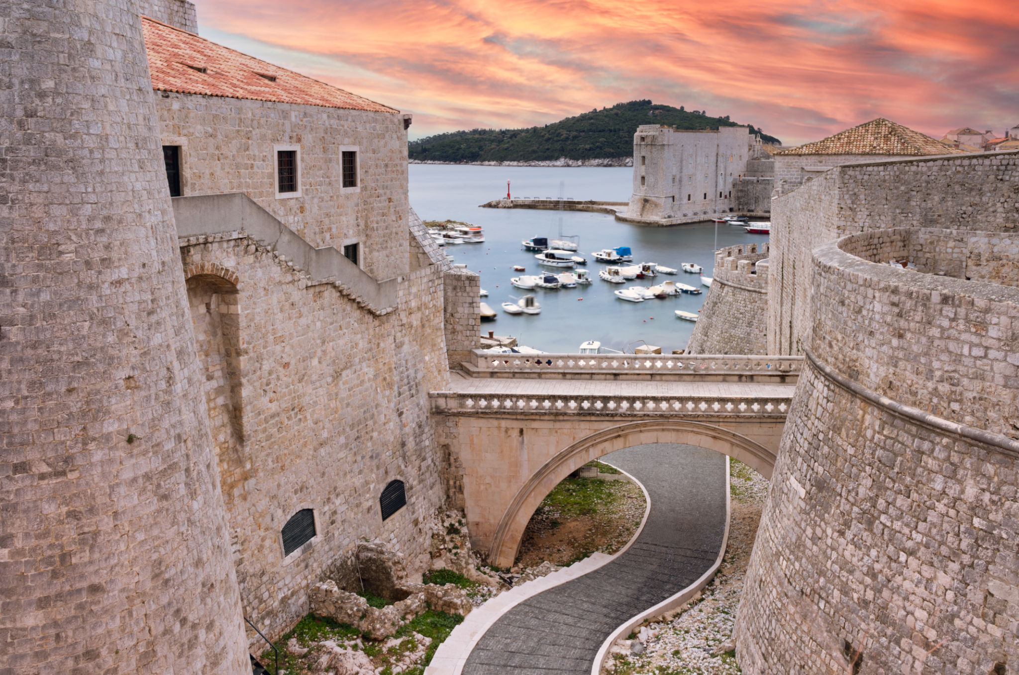 sunset city walls
