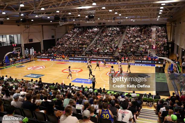 General view of play is seen during the round eight NBL match between South East Melbourne Phoenix and Cairns Taipans at Gippsland Indoor Regional...