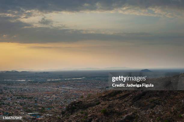 a view of the city of juba in south sudan. view from jebel mountain. - sudan meridionale foto e immagini stock