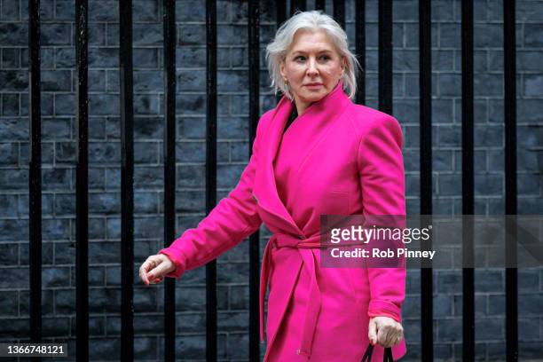 Secretary of State for Digital, Culture, Media and Sport Nadine Dorries arrives at Downing Street on January 25, 2022 in London, England.
