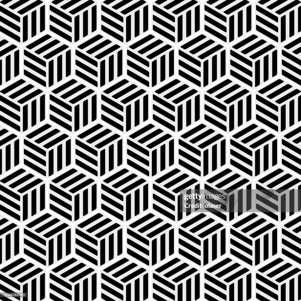 Vector Cube Pattern Cube Pattern Made Of Striped Sides High-Res Vector Graphic - Getty Images