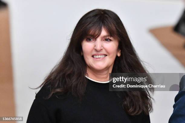 Designer Virginie Viard walks the runway during the Chanel Haute Couture Spring/Summer 2022 show as part of Paris Fashion Week at Le Grand Palais...