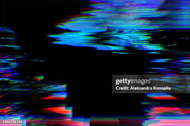 motion glitch interlaced multicolored distorted textured futuristic background - film light stock-fotos und bilder