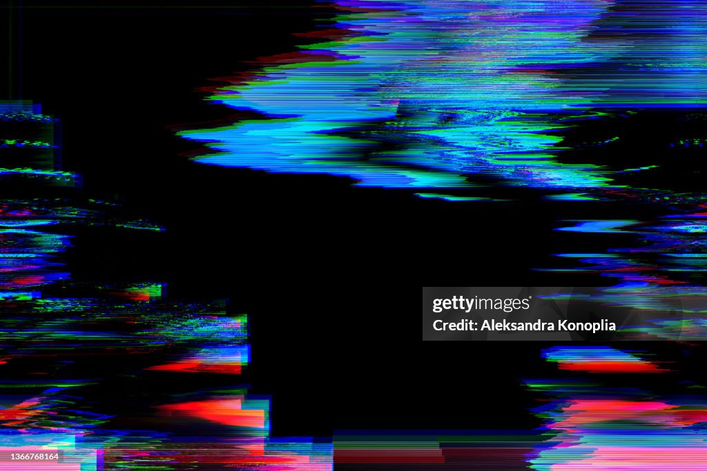 Motion Glitch interlaced Multicolored Distorted textured futuristic background