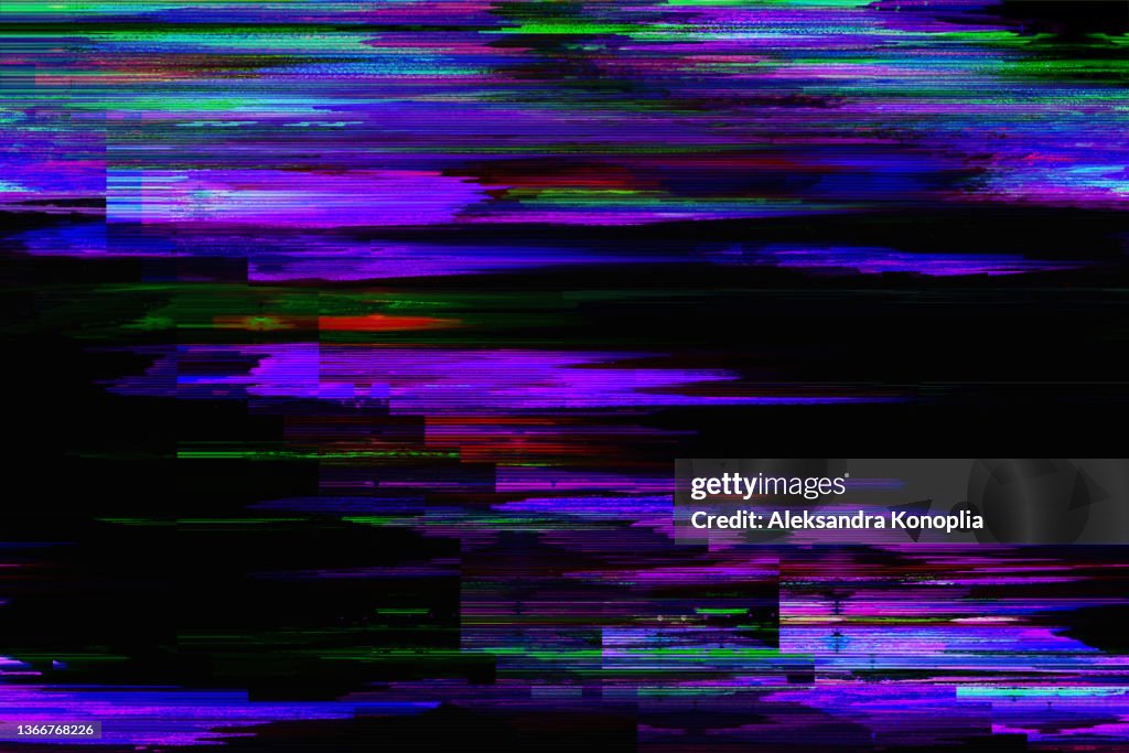 Motion Glitch interlaced Multicolored Distorted textured futuristic background