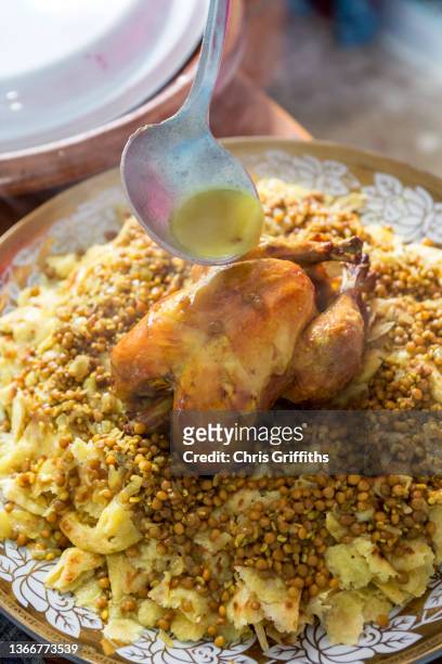 traditional moroccan rfissa, azrou, morocco - morocco spices stock pictures, royalty-free photos & images