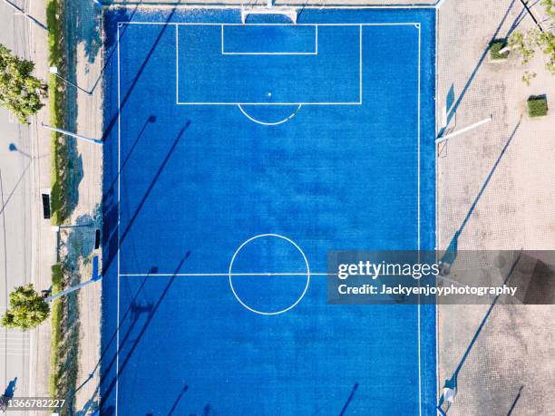 soccer field, football field - football pitch above stock pictures, royalty-free photos & images