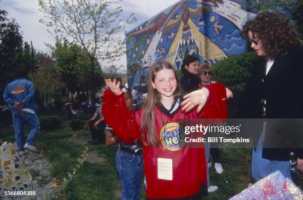 September 1996: MANDATORY CREDIT Bill Tompkins/Getty Images Michelle Trachtenberg at a kids cleanup event. September 1996 in New York City.