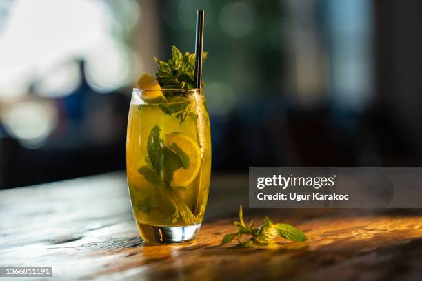 fresh summer cocktail with mint - mojito stock pictures, royalty-free photos & images