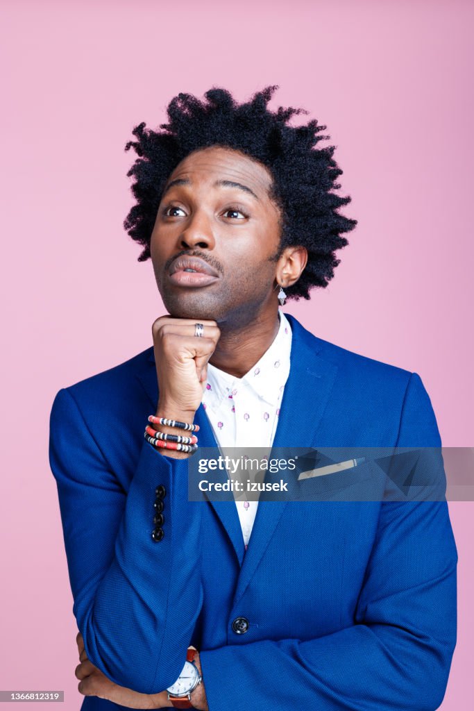 Portrait of thoughtful elegant man