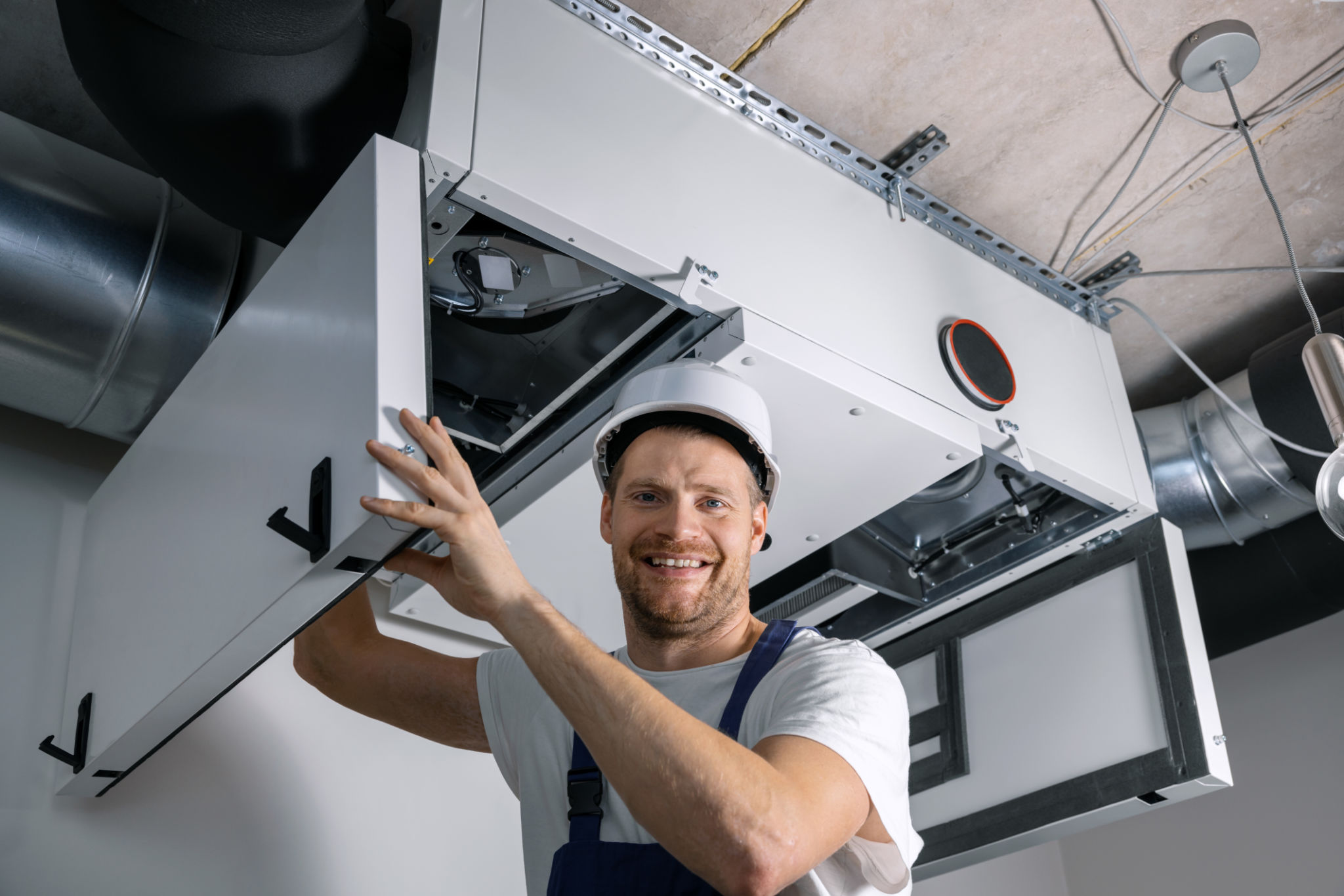 hvac technician working